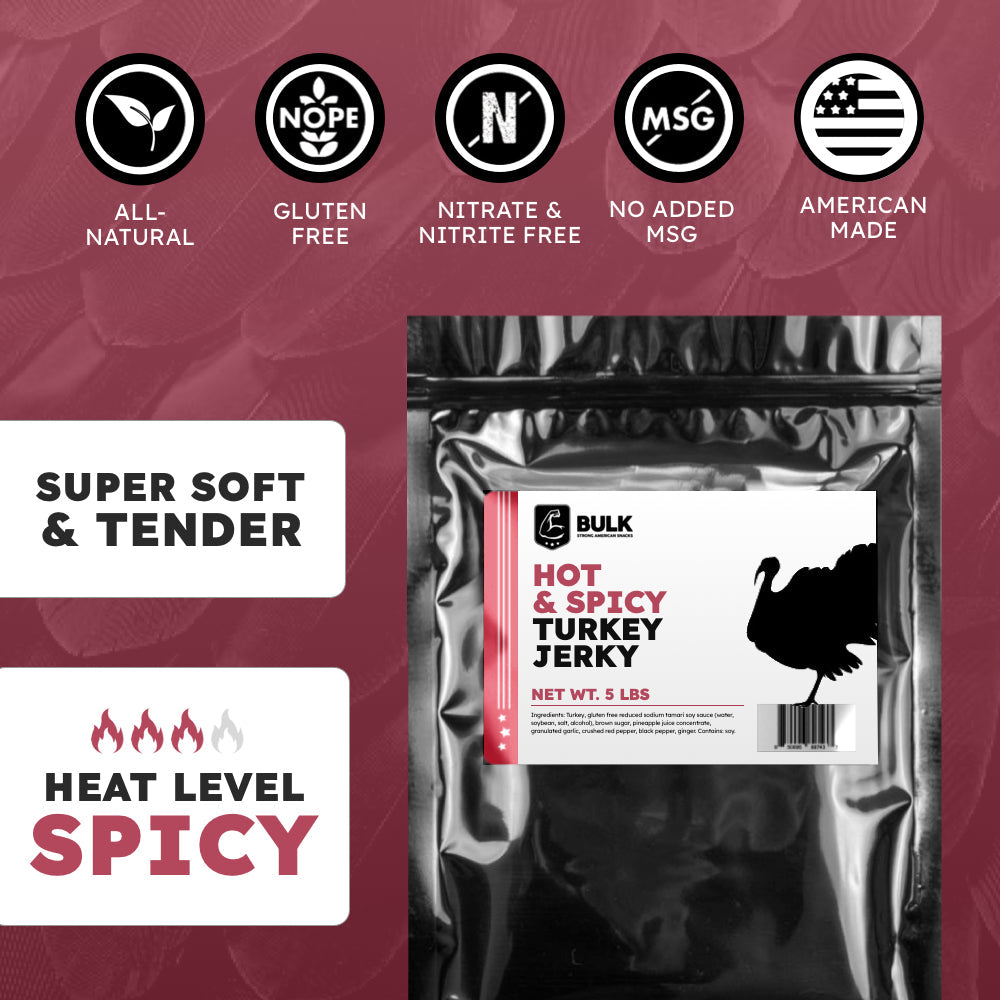 Hot & Spicy Turkey Jerky - BULK JERKY